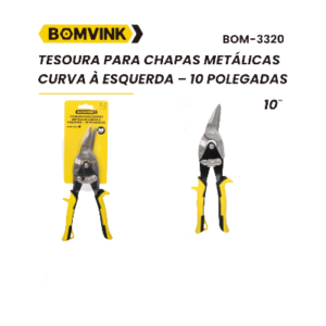 TESOURA PARA CHAPAS METÁLICAS CURVA À ESQUERDA-10 POLEGADAS BOMVINK BOM-3320