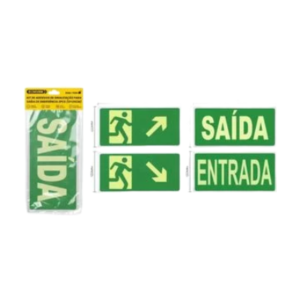 KIT DE ADESIVOS DE SINALIZAÇÃO PARA SAÍDA DE EMERGÊNCIA 2PCS BOMVINK BOM-7526