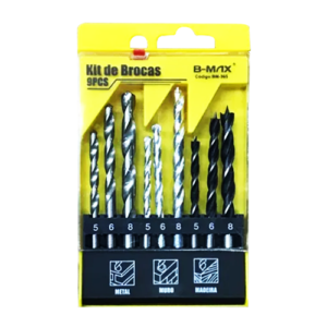 KIT BROCAS 9 PÇS B-TEK BM-365