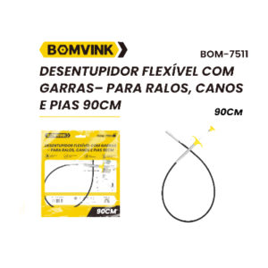 DESENTUPIDOR FLEXÍVEL COM GARRAS-PARA RALOS, CANOS E PIAS 90CM BOMVINK BOM-7511