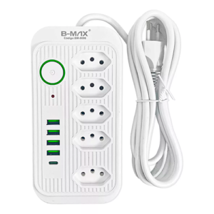 EXTENSÃO 5 TOMADAS 1PD 4USB 2M B-TEK BM-8696